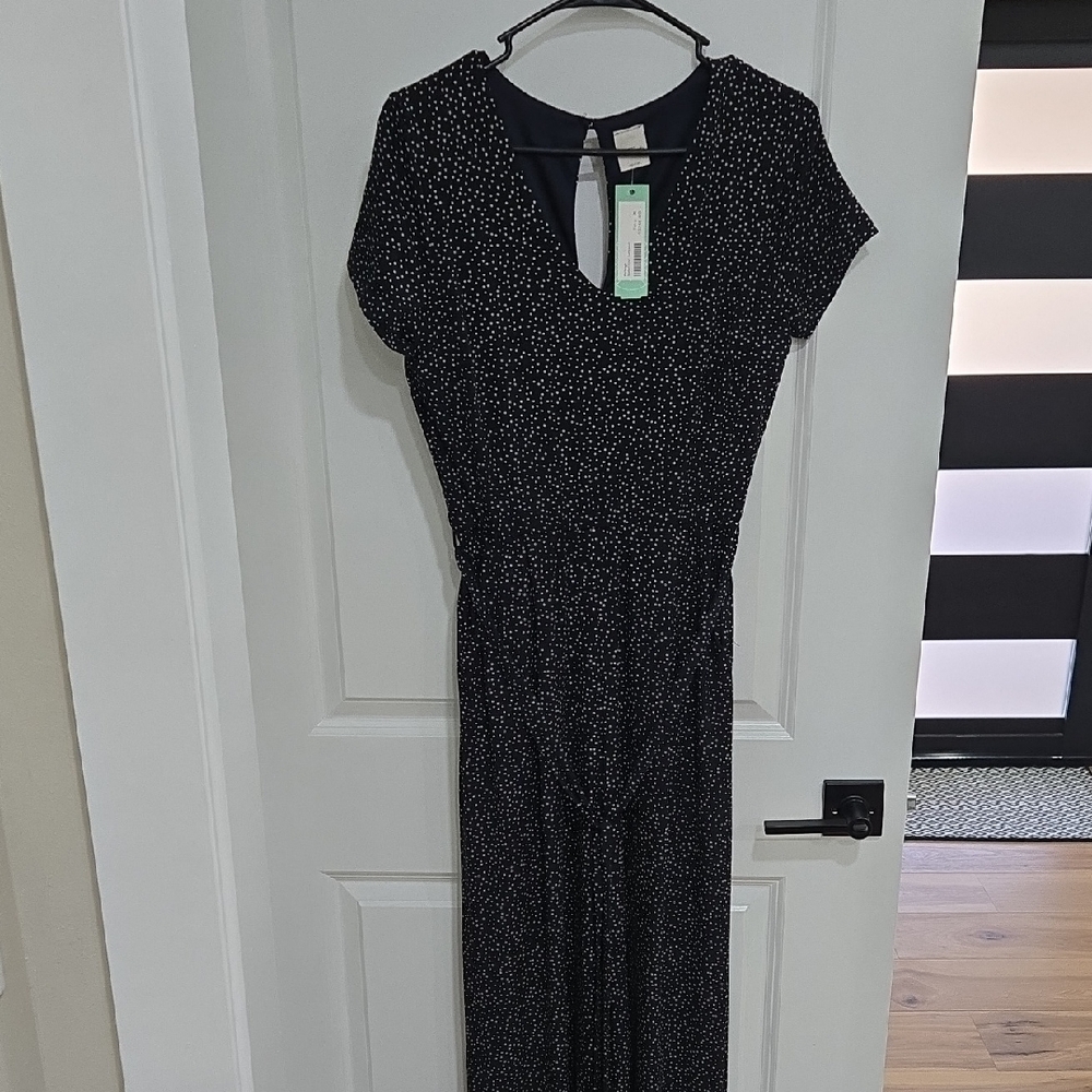Navy and White Polka Dot Jumpsuit